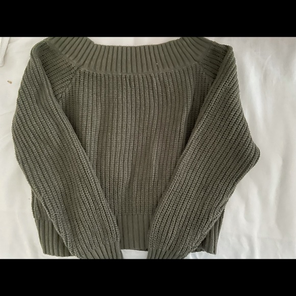 Hollister olive green off the shoulder sweater - Picture 2 of 2